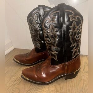 Laredo Black and Brown Cowboy Boots